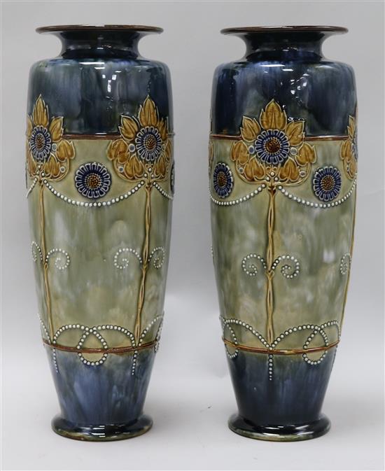 A pair of Doulton vases